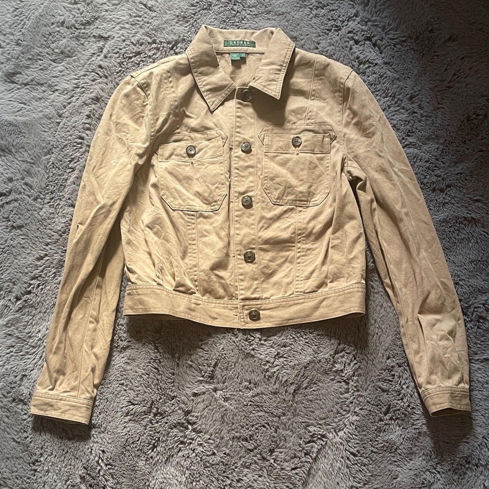 LRL Khaki Utility Cropped Jacket